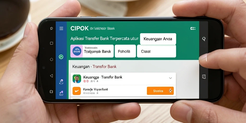 Antarmuka aplikasi CIPOK untuk transfer bank yang efisien dan aman.
