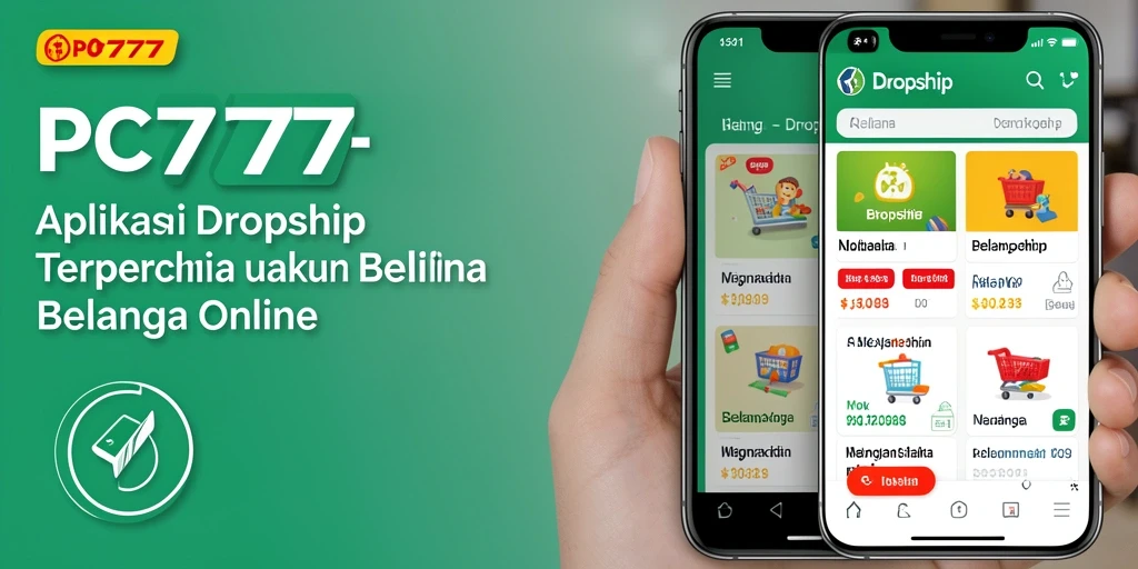 Antarmuka aplikasi PC777 yang sederhana dan menarik untuk dropshipping.