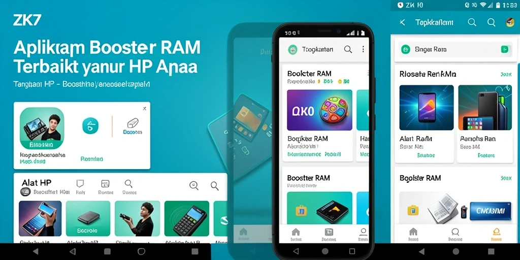 Tampilan antarmuka ZK7 yang sederhana dan fungsional untuk Booster RAM.